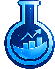 Peptide Price flask and rising price chart logo